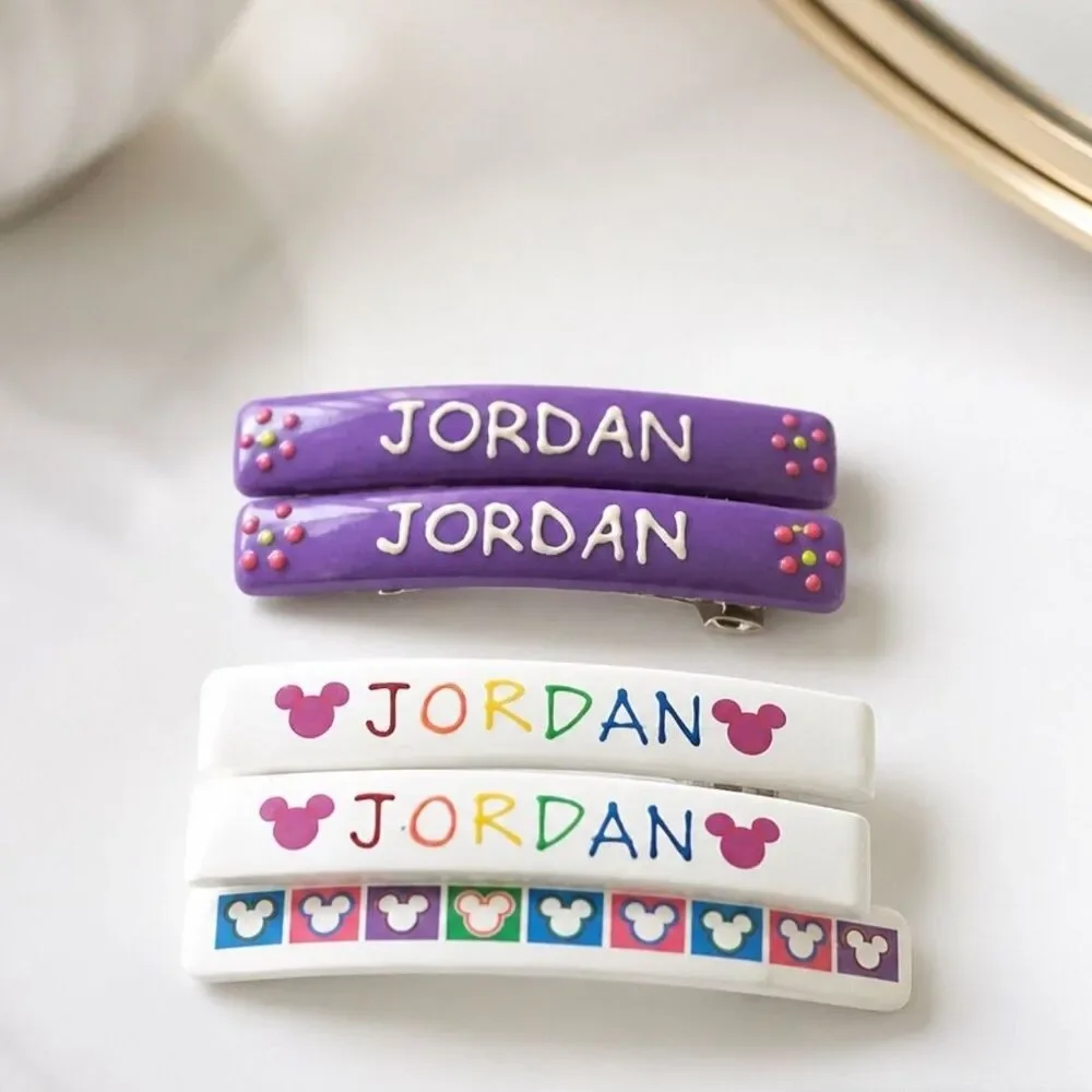 Disney Personalized Hair Accessories Barrettes Jordan set of Two NWT & NWOT